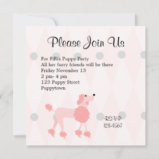 Pretty Poodle Invitation