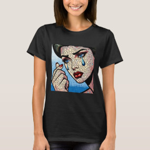 Pretty Pop art Comic Sad Woman with Tears T-Shirt