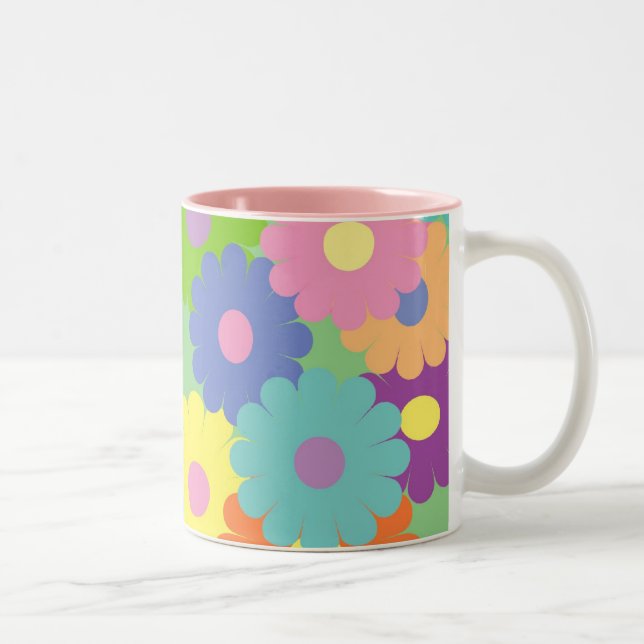 Pretty pop art floral design coffee mug (Right)