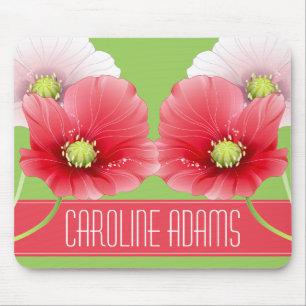 Pretty Poppies Floral Monogram Mouse Mat