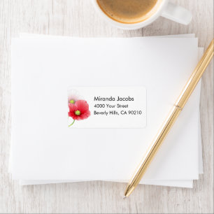Pretty Poppies Floral Personalised Label