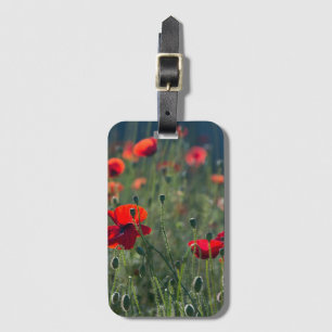 Pretty Poppies in Wild Meadow Photo Luggage Tag