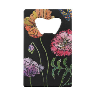 Pretty Poppies on Black Watercolour Painting