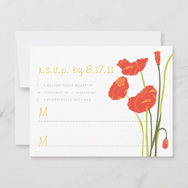 Pretty Poppies RSVP Card (Front)