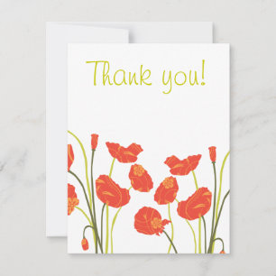 Pretty Poppies Thank you Notecard