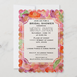 Pretty Poppies Watercolor Bridal Shower Invitation