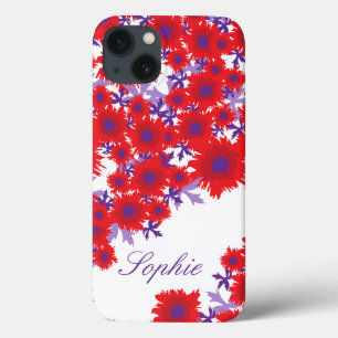 Pretty poppy botanic damask name  iPhone 13 case