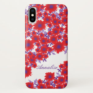 Pretty poppy botanic damask name iPhone x case