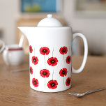 Pretty Poppy Pattern Teapot<br><div class="desc">A pretty poppy teapot featuring a red poppy pattern. Perfect for poppy tea. Check out the collection for the matching mug</div>