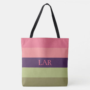 Pretty Posies Stripe Monogram Diaper Bag