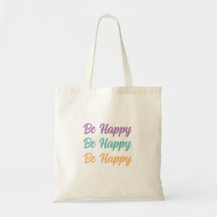 Pretty Positive Words Colourful Be Happy x3 Tote Bag