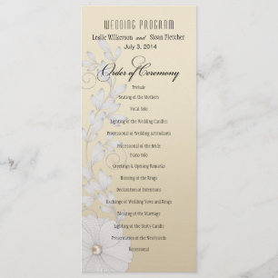 Pretty Posy Wedding Program - metallic champagne Programme