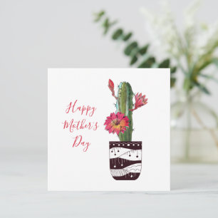 Pretty Potted Cactus Mother's Day Card