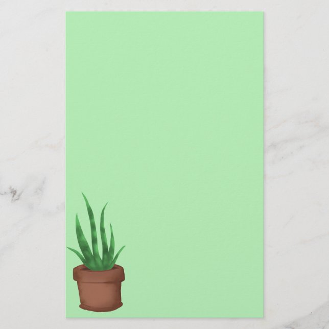 Pretty Potted Plant Stationery (Front)