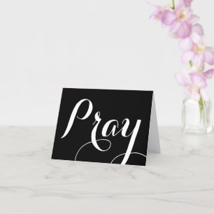 pretty PRAY script lettering Card