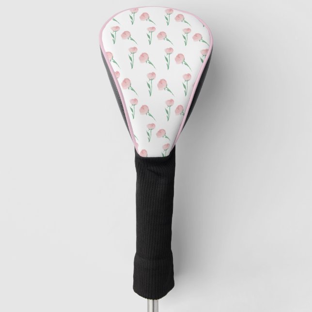 Pretty Preppy Peonies Ladies Golf Head Cover (Front)