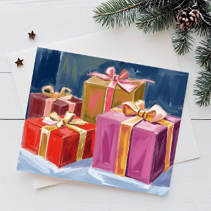 Pretty Presents Watercolor Holiday Card