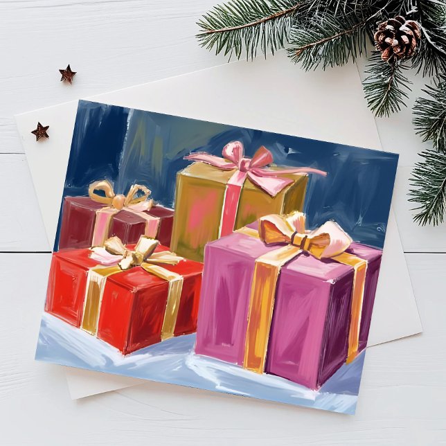 Pretty Presents Watercolor Holiday Card (Creator Uploaded)