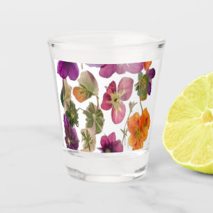 Pretty Pressed Flowers - Shot Glass