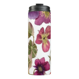 Pretty Pressed Flowers - Thermal Tumbler
