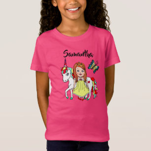 Pretty Princess and Unicorn Personalised Shirt