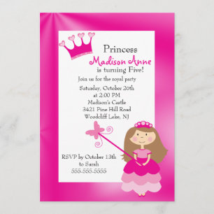 Pretty Princess Birthday Party Invitation