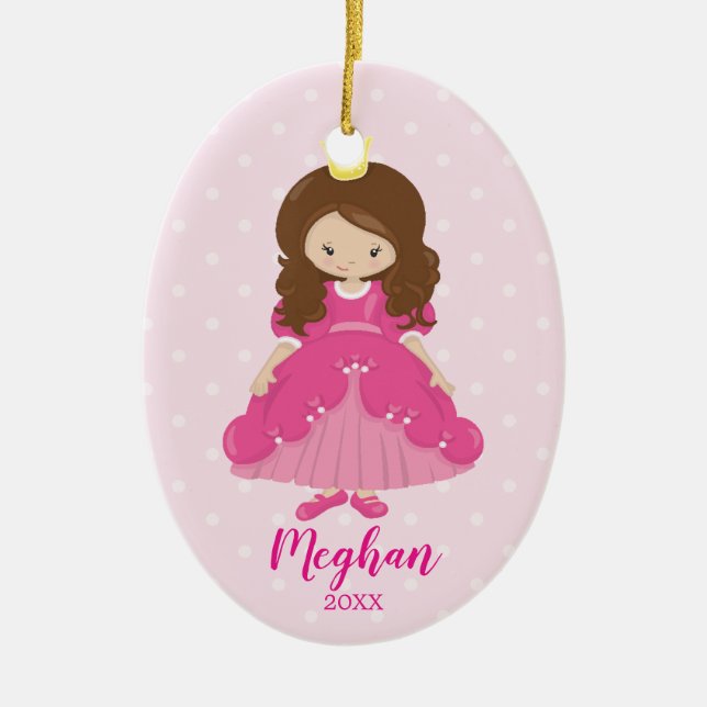 Pretty Princess Christmas Ornament (Front)