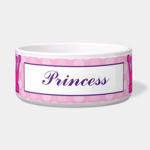 Pretty Princess Crown Personalised Pet Bowls