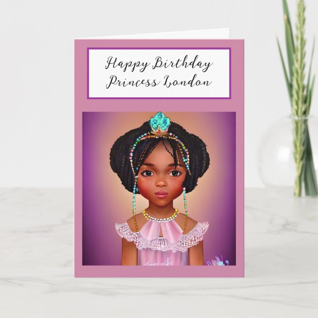 Pretty Princess Personalised Birthday Card (Front)