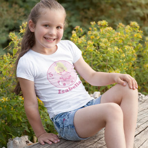 Pretty Princess Pink Blonde Girl Birthday Party T-Shirt