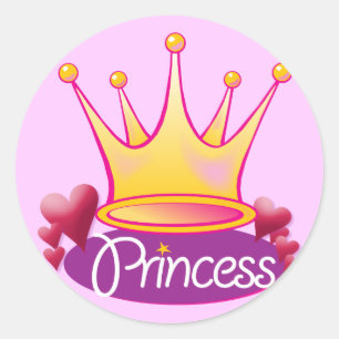 Pretty Princess Pink Classic Round Sticker