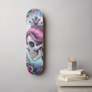 Pretty Princess Skull Skateboard