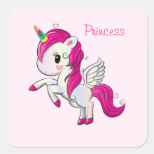 Pretty Princess Square Sticker