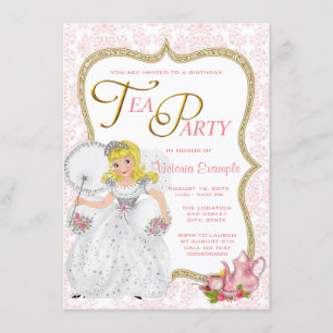 Pretty Princess Tea Party Invitation