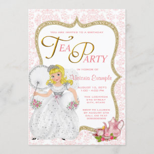 Pretty Princess Tea Party Invitation