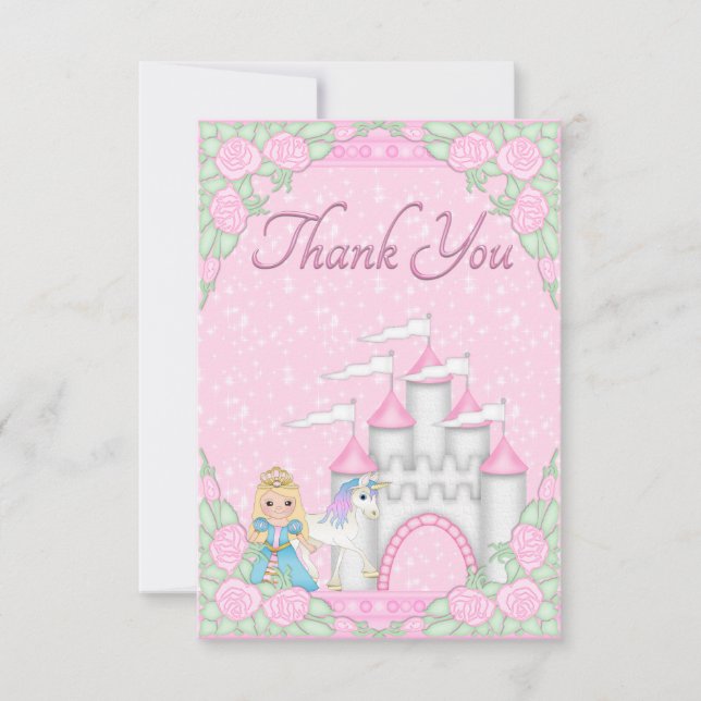 Pretty Princess, Unicorn & Castle Thank You (Front)