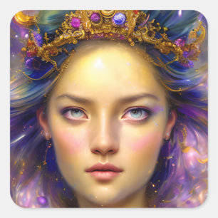 Pretty Princess Warrior Ethereal Goddess  Square Sticker