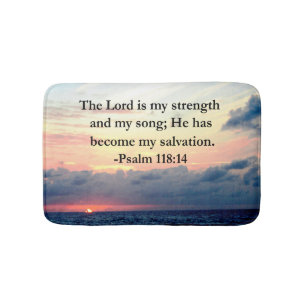 PRETTY PSALM 118 14 SUNRISE OVER THE OCEAN BATH MAT