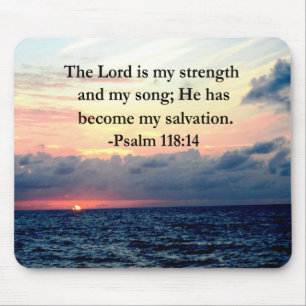 PRETTY PSALM 118 14 SUNRISE OVER THE OCEAN MOUSE MAT