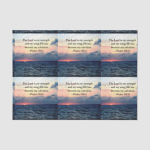 PRETTY PSALM 118 14 SUNRISE OVER THE OCEAN TISSUE PAPER