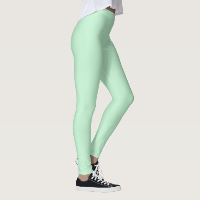 Pretty Pstachio Ice Cream Solid Pastel Green Leggings (Right)