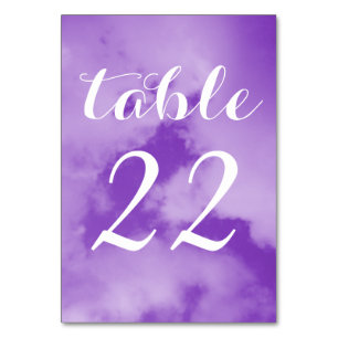 Pretty Puffy Purple Tinted Clouds White Numbered Table Number