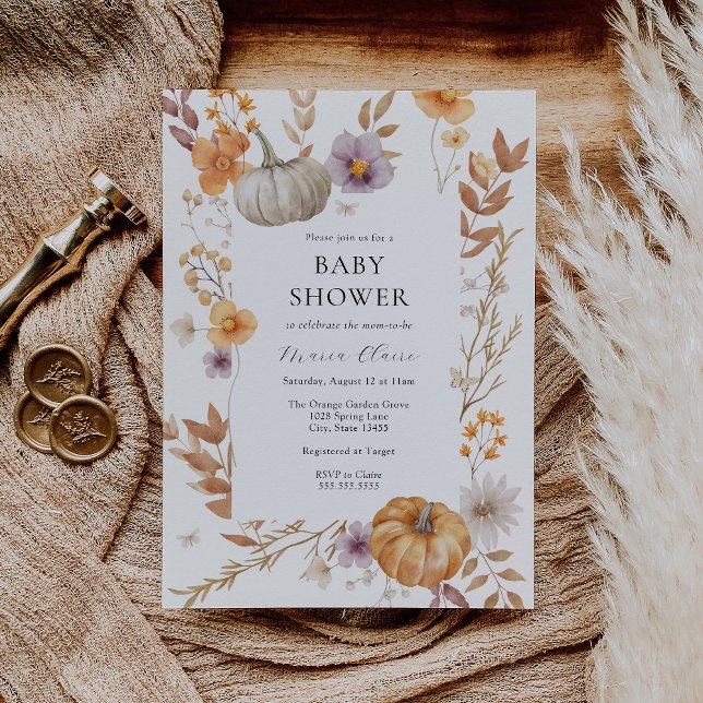 Pretty Pumpkin Baby Shower Invitation (Creator Uploaded)