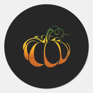 Pretty Pumpkin in Shades of Autumn Fall  Classic Round Sticker