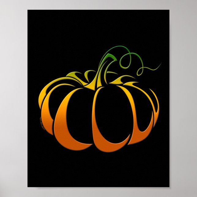 Pretty Pumpkin in Shades of Autumn Fall  Poster (Front)