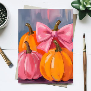 Pretty Pumpkins Fall Watercolor Autumn Painting Postcard