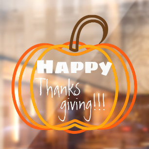 Pretty PumpkinS Happy Thanksgiving!!! Window Cling