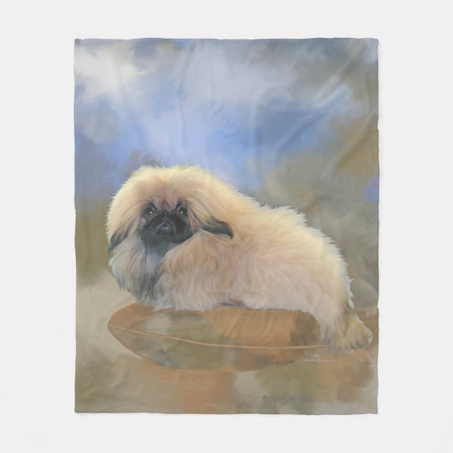 Pretty Puppy Fleece Blanket (Front)