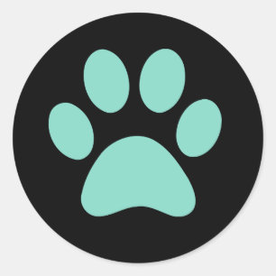 Pretty Puppy Paw Print Classic Round Sticker