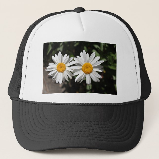 Pretty pure white daisy flowers trucker hat (Front)